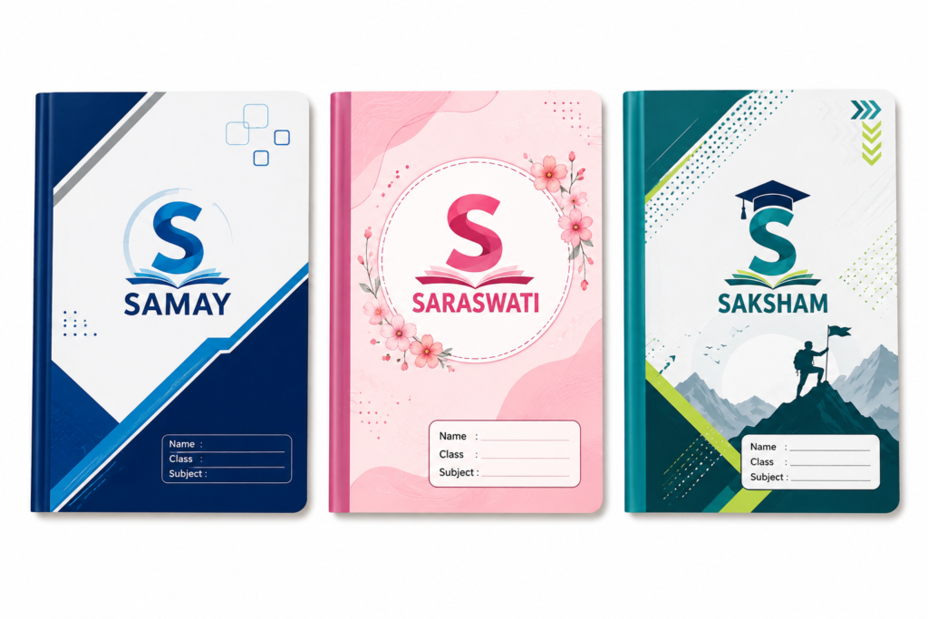 School notebooks with different covers for students