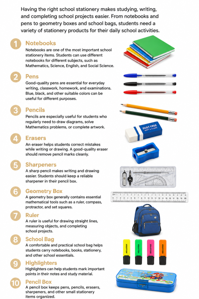 10 essential school stationery items for students